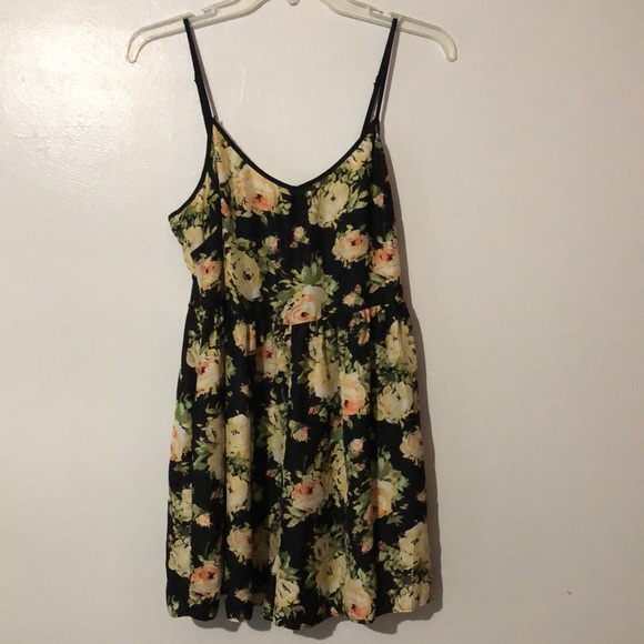 Kimchi Blue Dresses & Skirts - Kimchi Blue Flowered Yellow/Black Shorts Romper